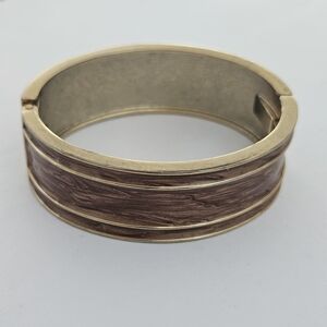Vintage Brown and Gold Bangle Bracelet